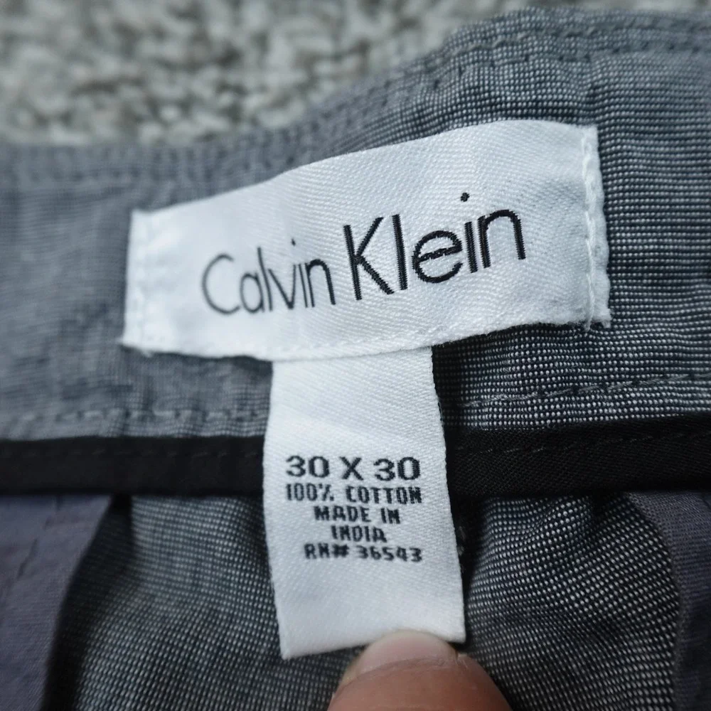 NEW Calvin Klein Pants Mens 30X30 Gray Slim Straight Chino Dress Trouser Career